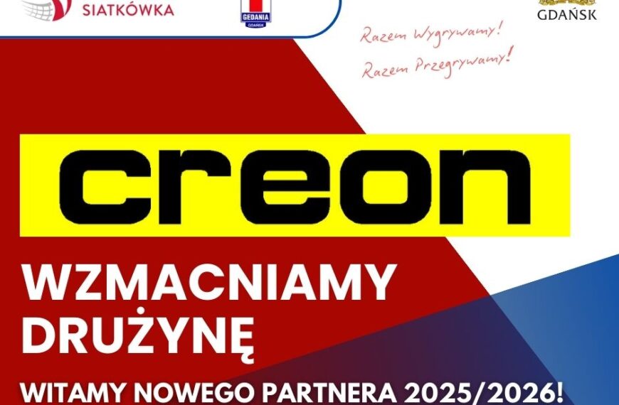 Gedania Gdańsk pozyskuje partnera! Firma CREON dołącza do grona wspierających nasz klub